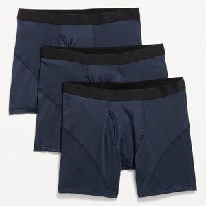 NWT Old Navy 3-Pack Go-Dry Cool Performance Boxer Briefs Underwear 5" Navy Men L